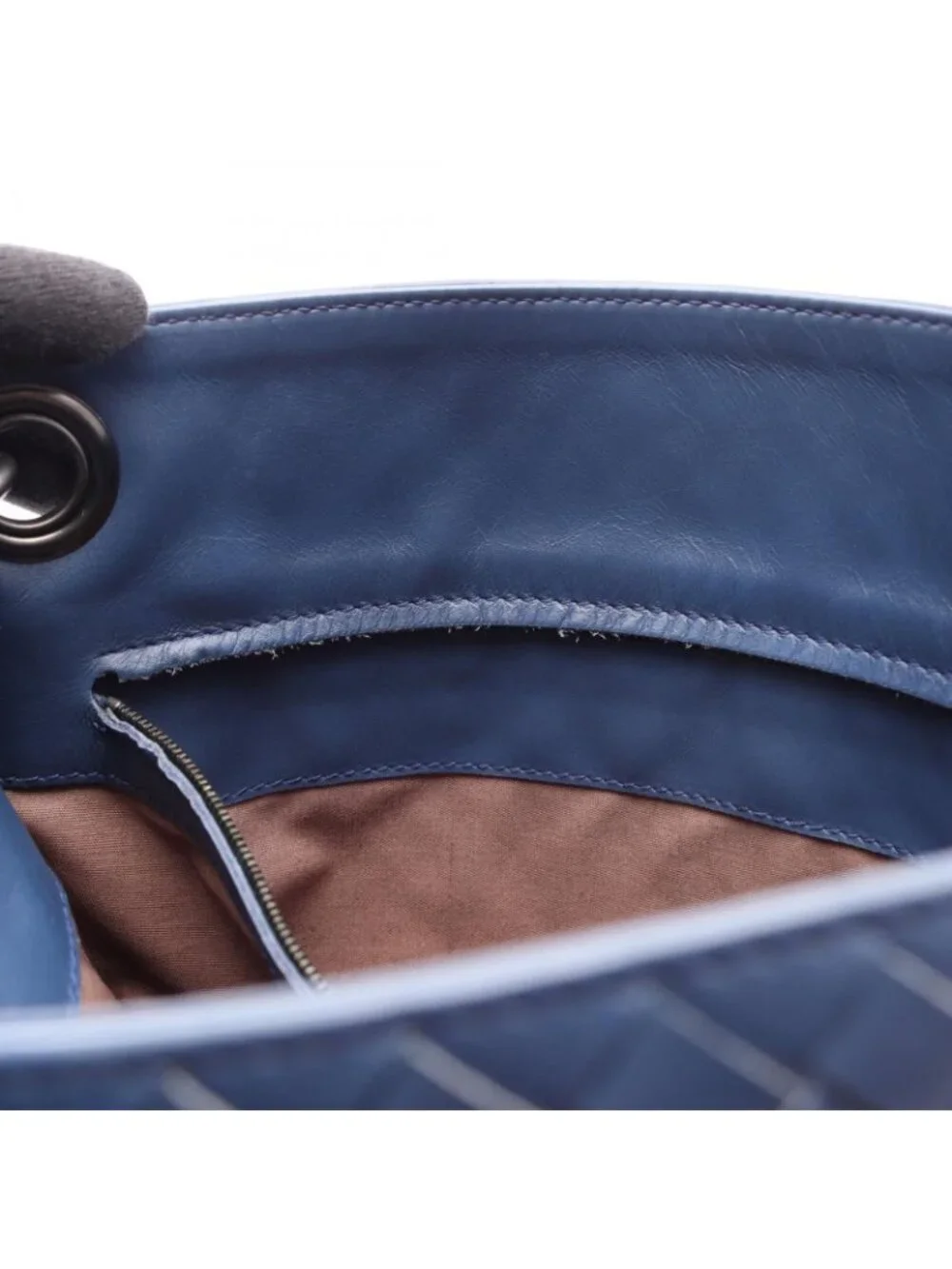 Bottega Veneta Shoulder Bag Intrecciato Blue Black Leather